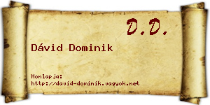 Dávid Dominik névjegykártya